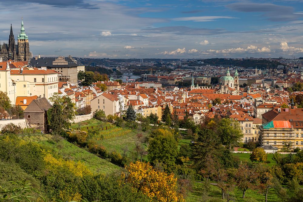Autumn viewpoint over Prague-Czech Republic